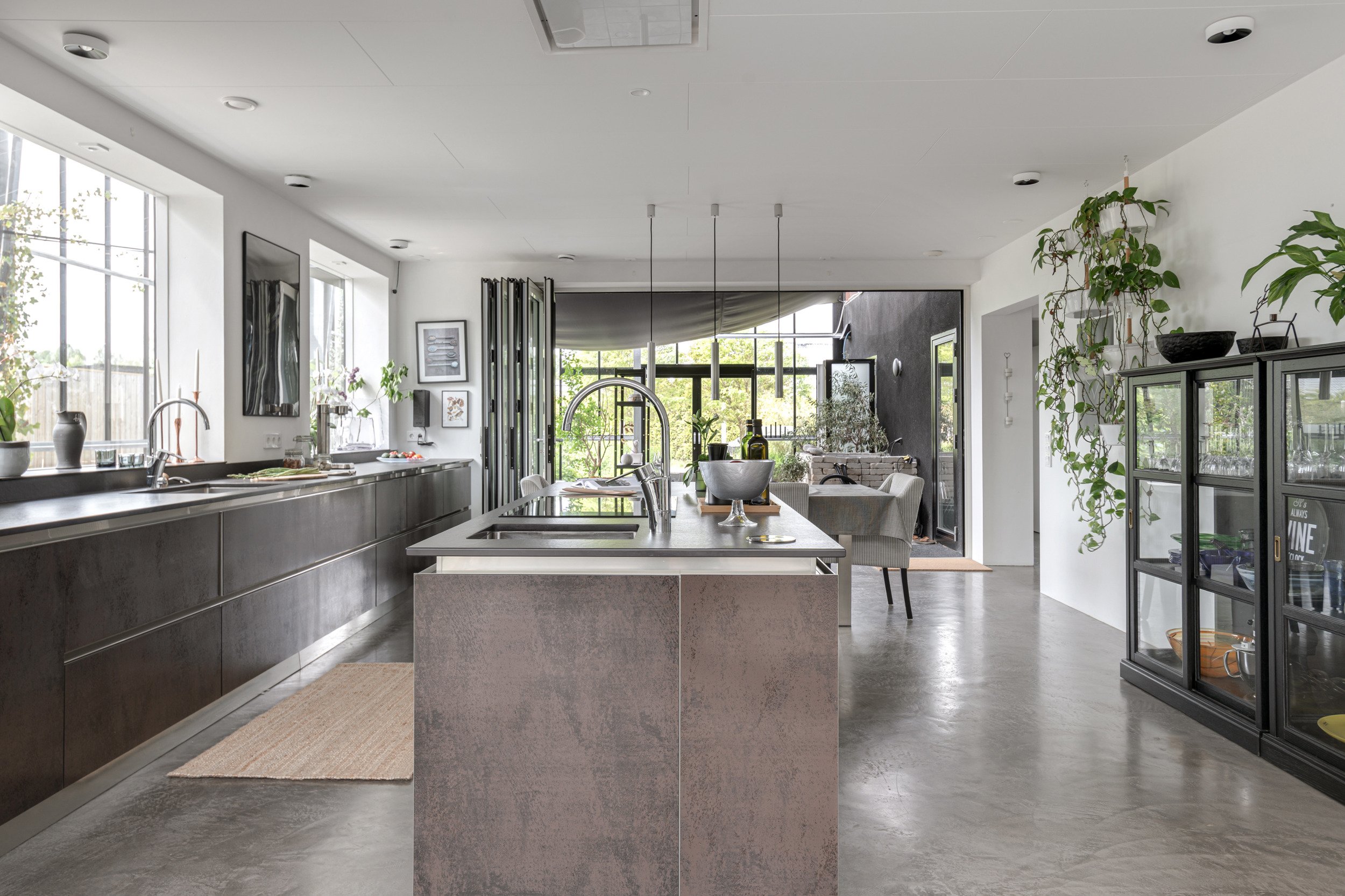 cuisine avec îlot décoration grise et scandinave cuisine avec îlot décoration grise et scandinave
