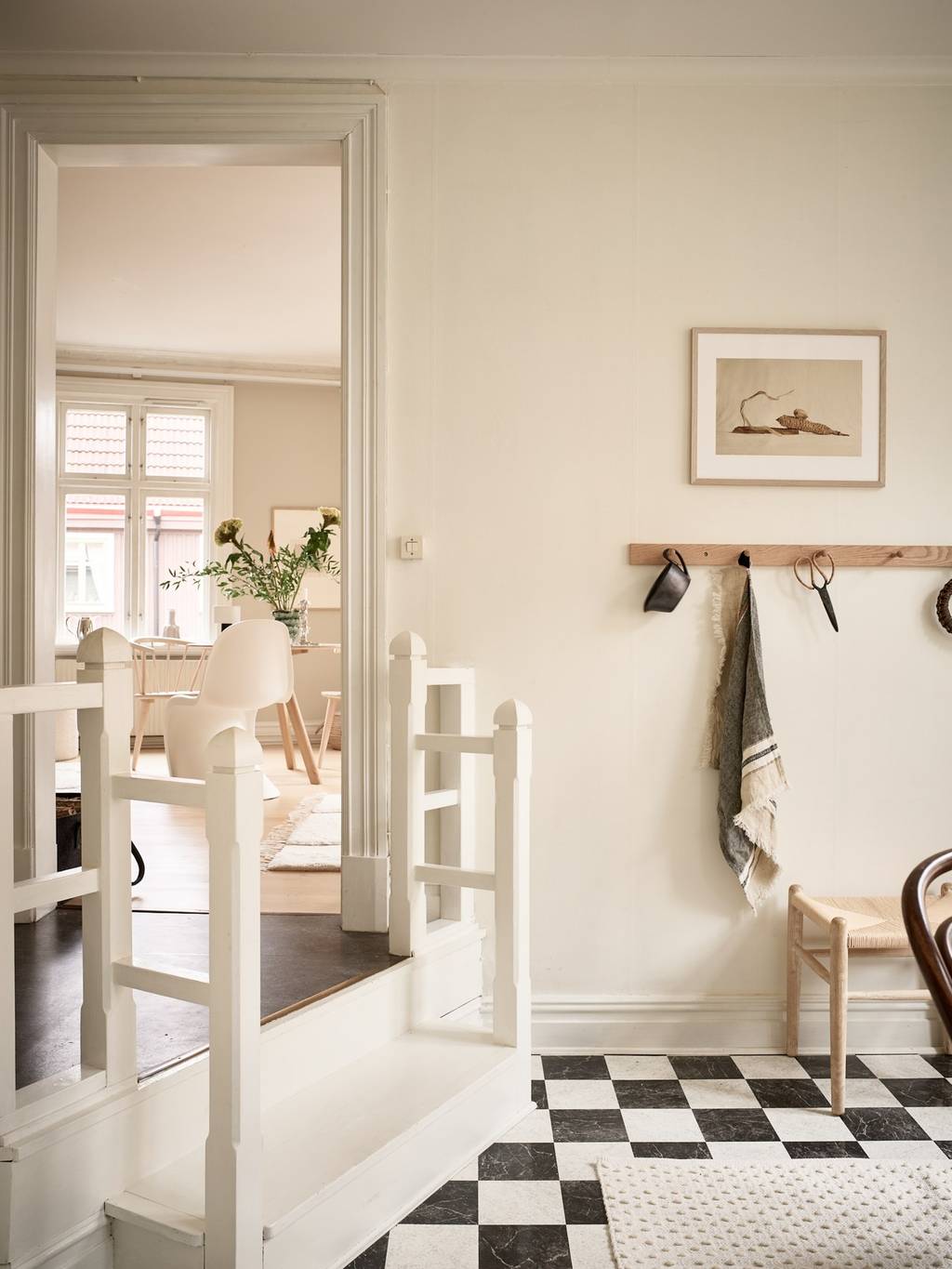 cuisine sol à damier studio 49m2 décoration scandinave beige cuisine sol à damier studio 49m2 décoration scandinave beige