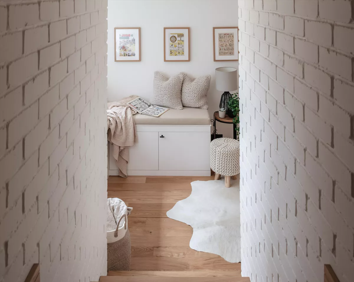 entrée briques blanches décoration contemporaine tons naturels entrée briques blanches décoration contemporaine tons naturels