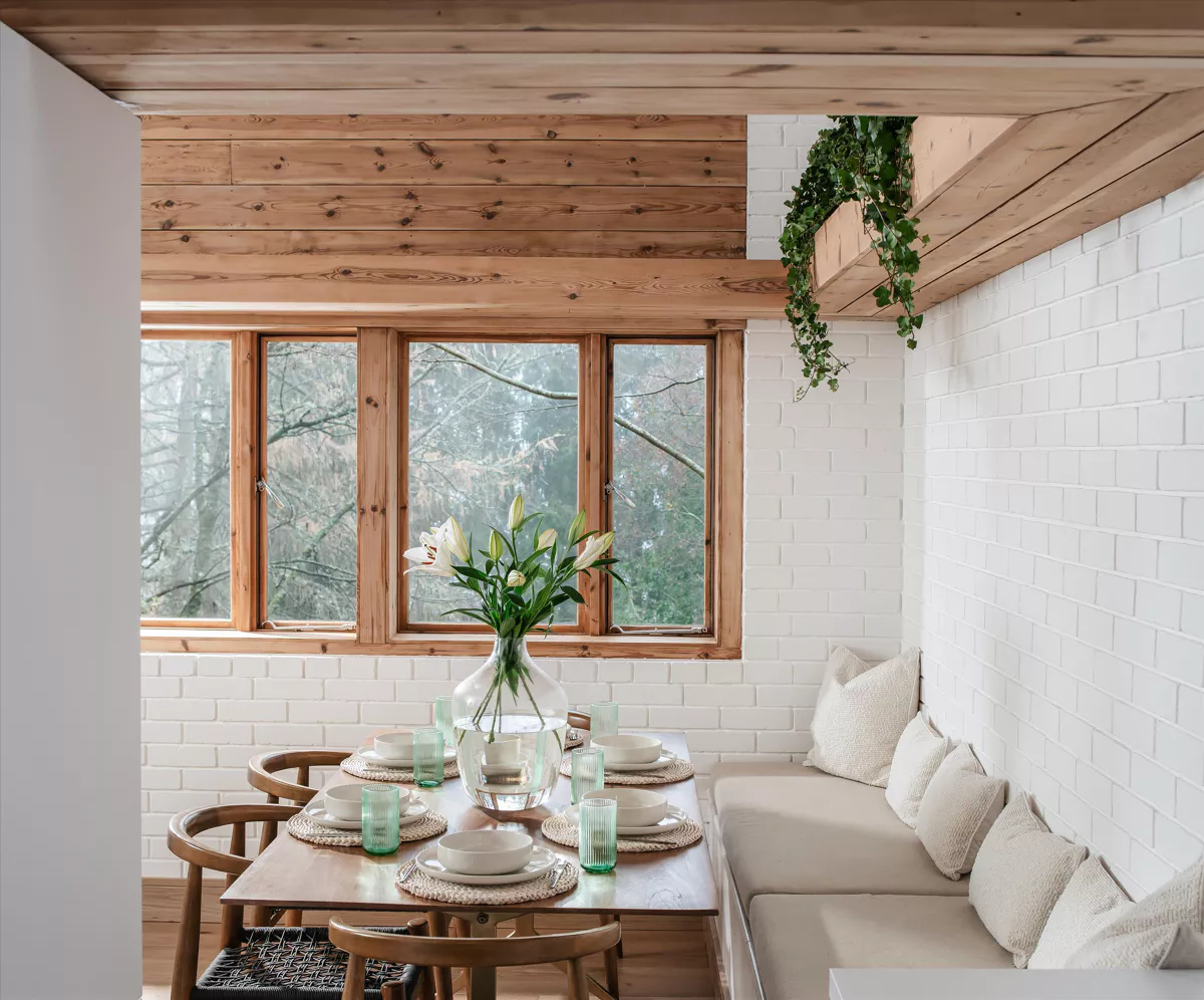 salle à manger briques blanches décoration contemporaine tons naturels salle à manger briques blanches décoration contemporaine tons naturels
