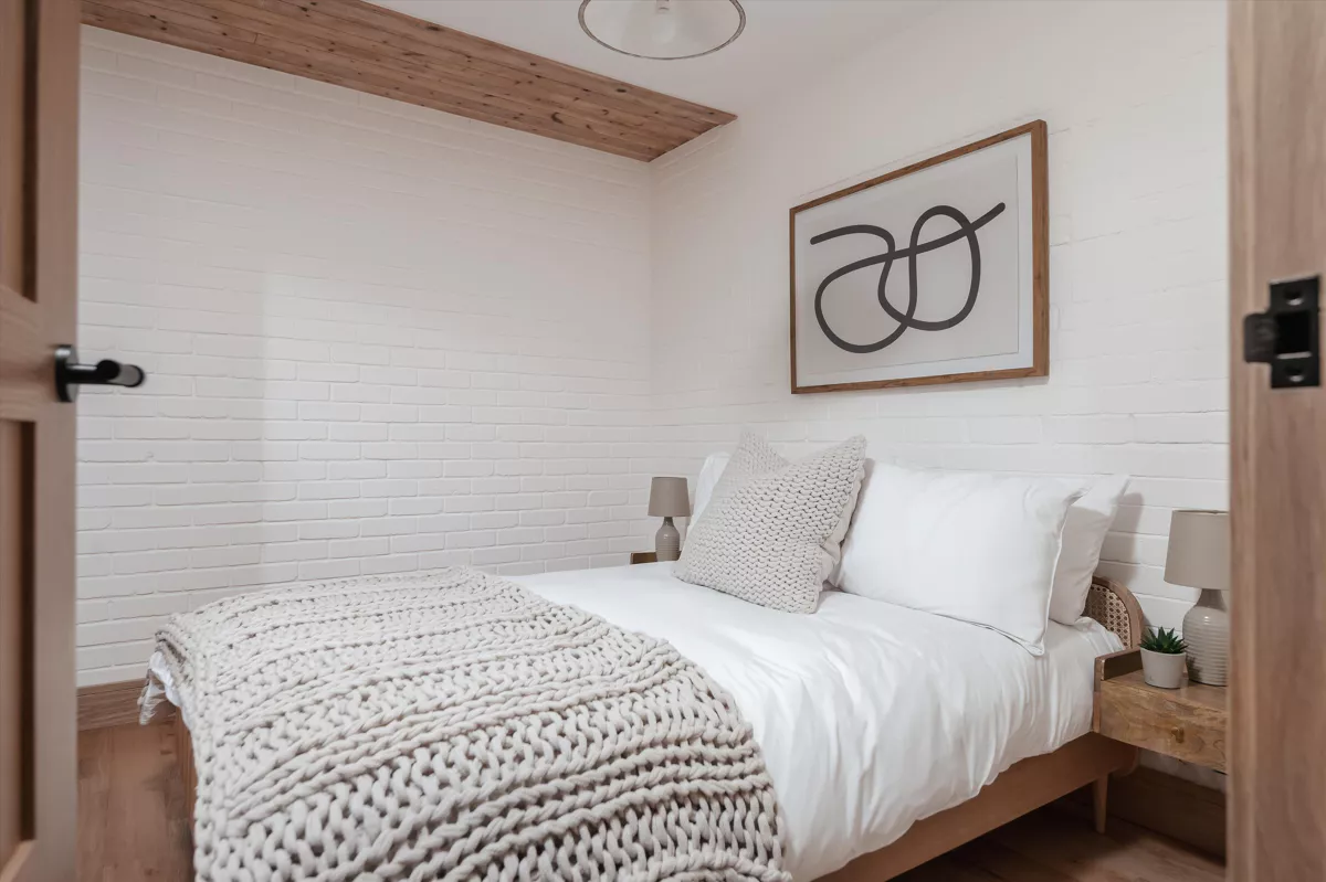 chambre briques blanches décoration contemporaine tons naturels chambre briques blanches décoration contemporaine tons naturels