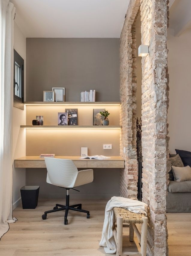 bureau mur de briques
