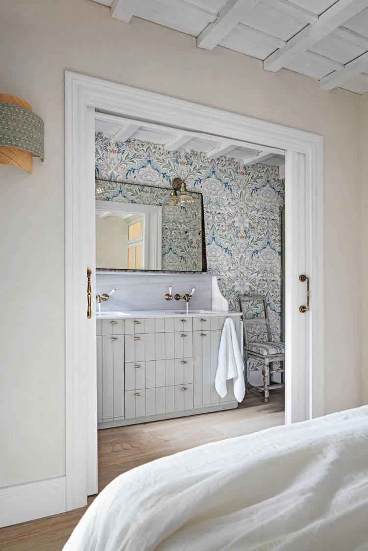 salle de bain avec papier-peint décoration campagne salle de bain avec papier-peint décoration campagne