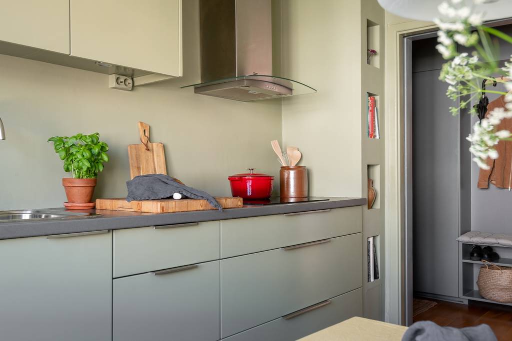 cuisine design vert kaki