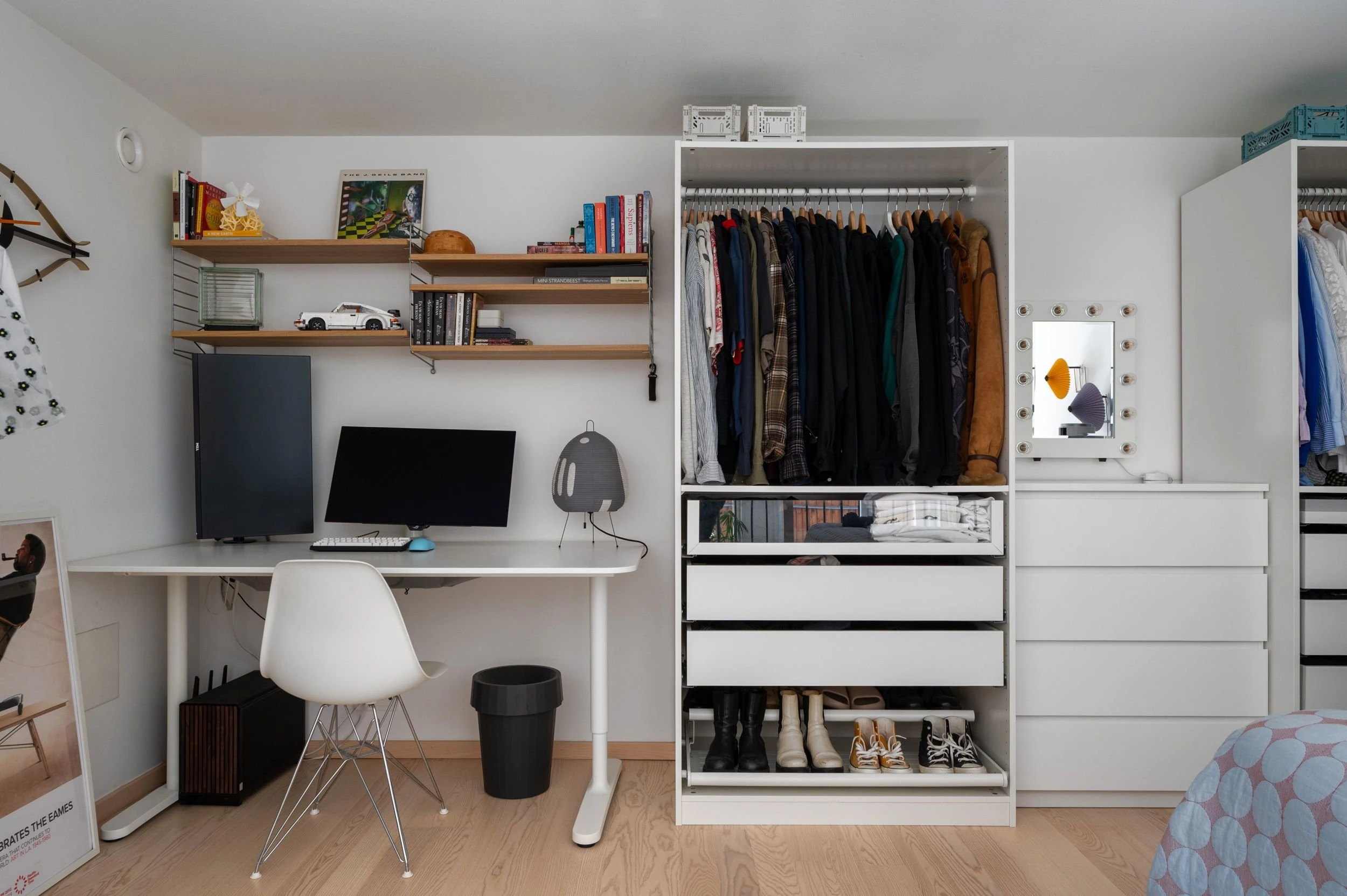 chambre avec dressing ouvert sur mezzanine deux-pièces 61m2 en duplex