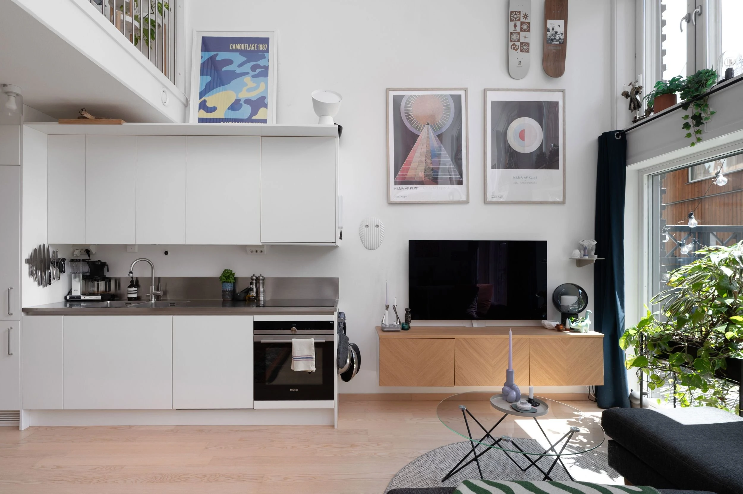 cuisine et salon avec mezzanine deux-pièces 61m2 en duplex