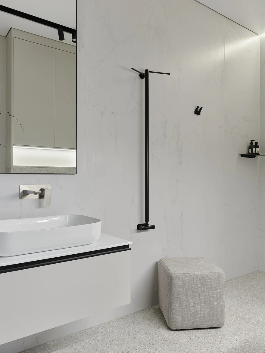 salle d salle d'eau design marbre blanc
