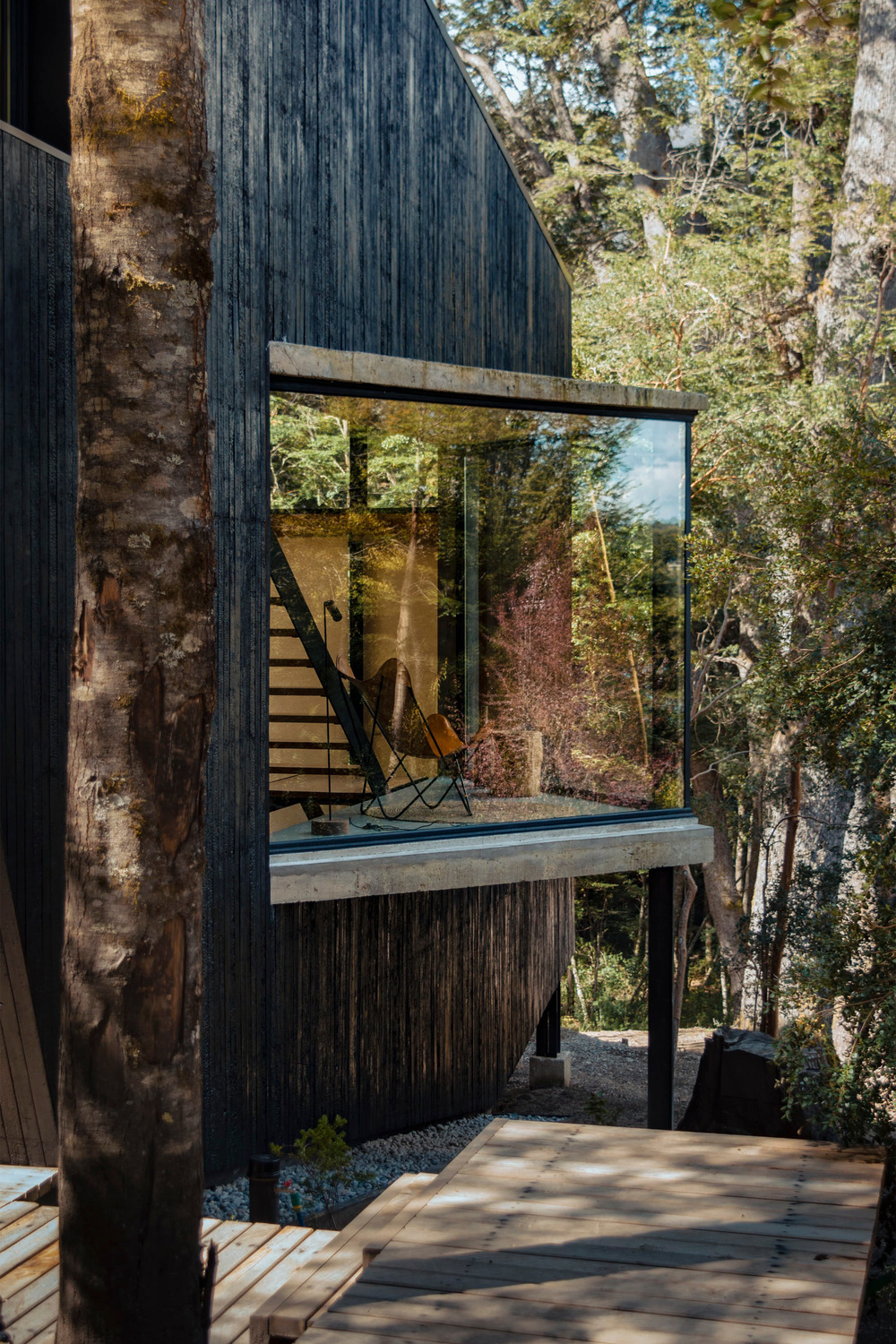 petite maison en bois noir Patagonie