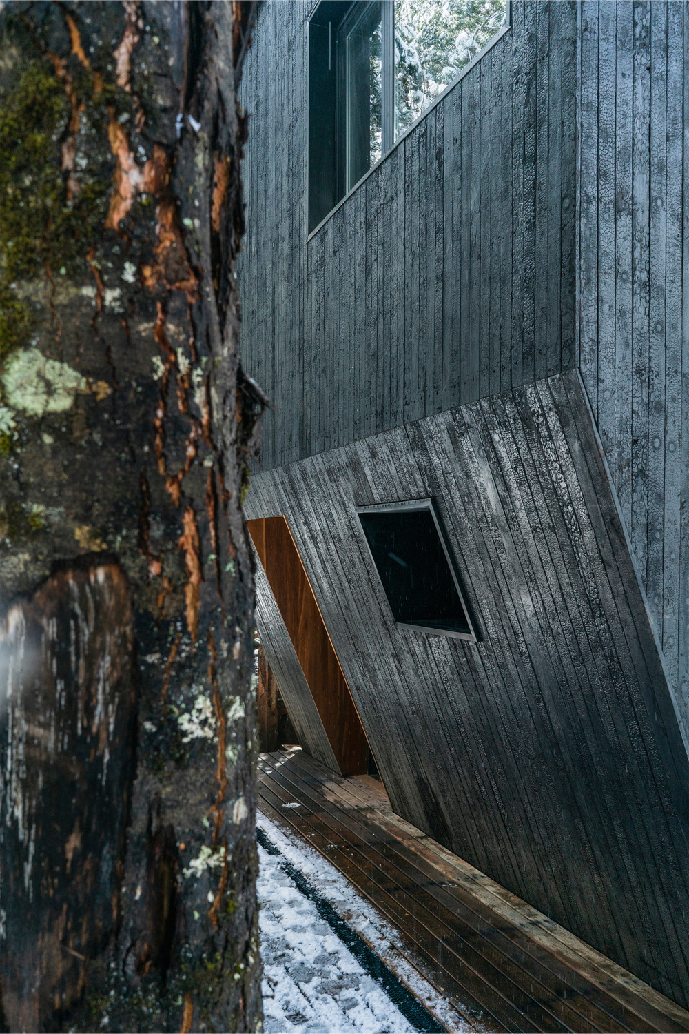 petite maison en bois noir Patagonie