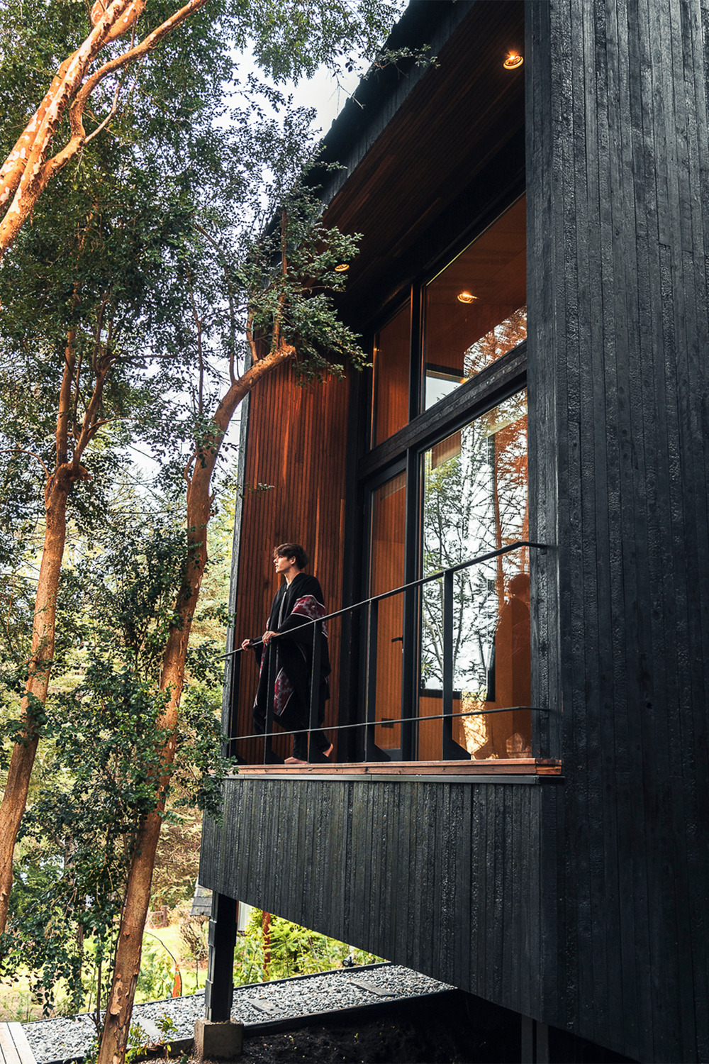 petite maison en bois noir Patagonie