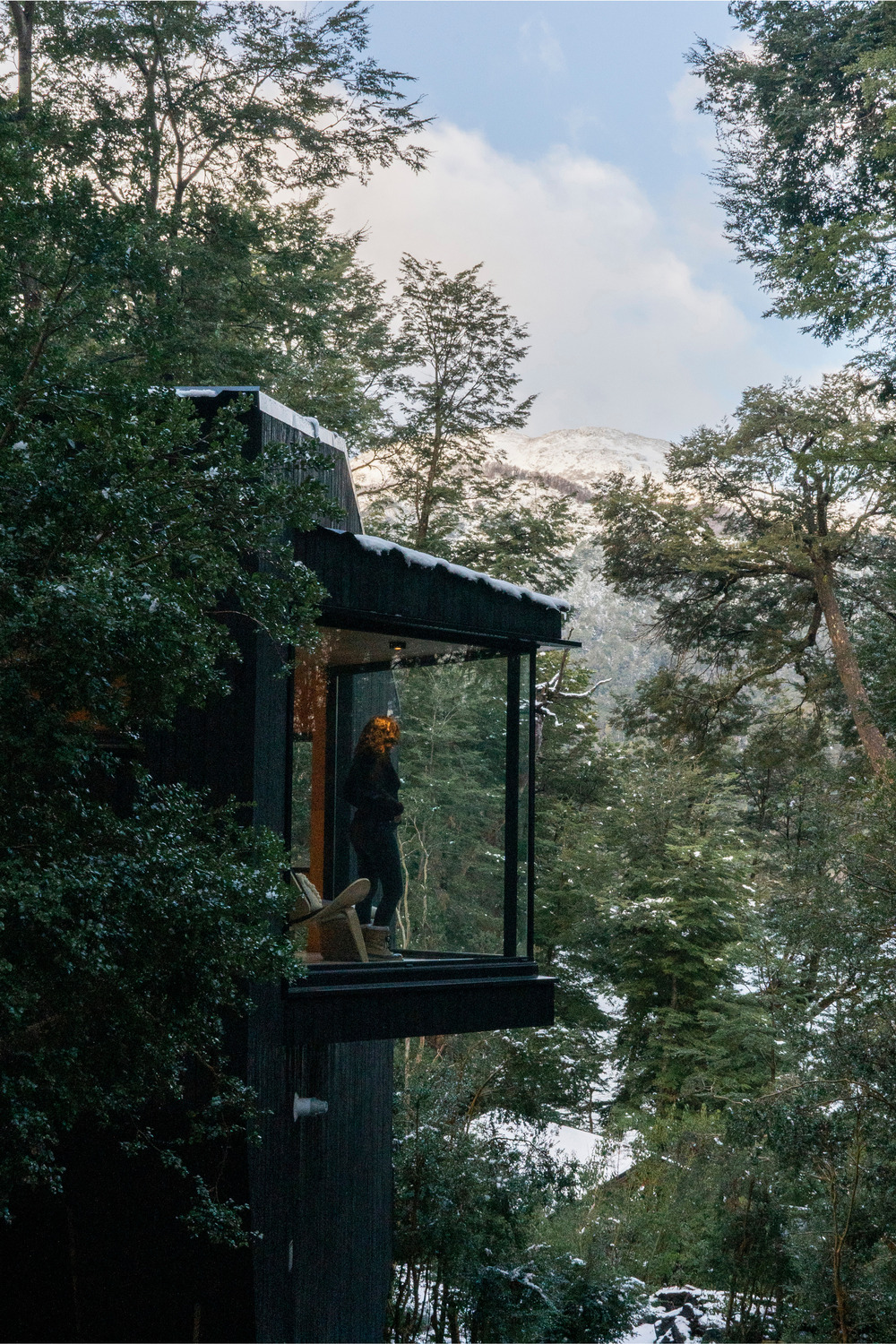 petite maison en bois noir Patagonie