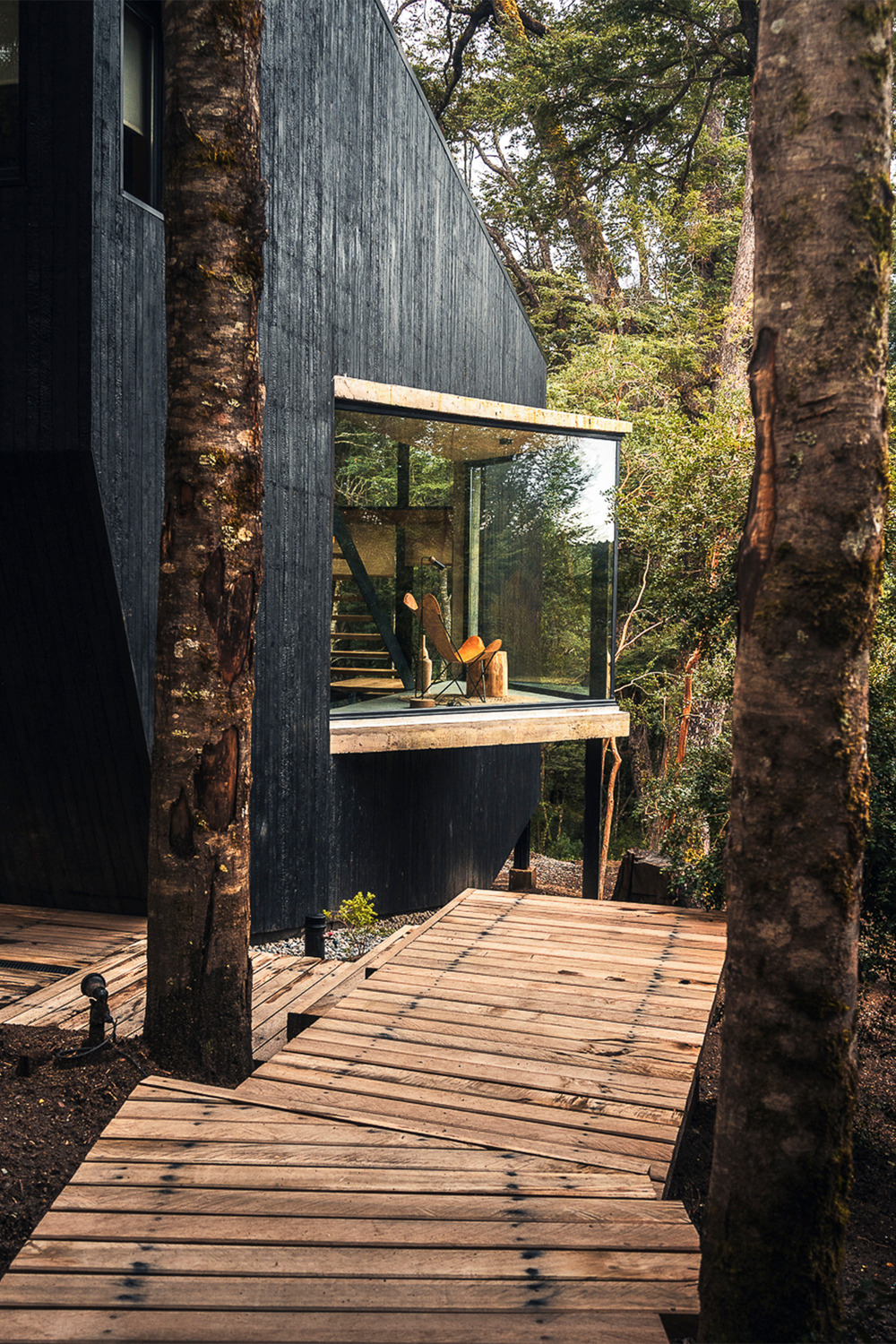 petite maison en bois noir Patagonie