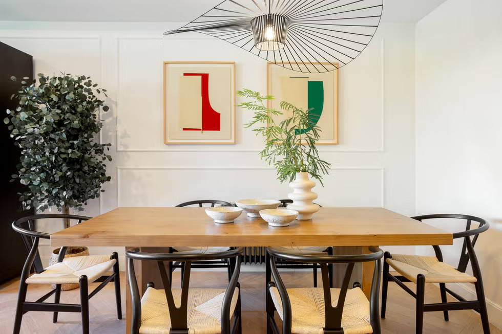 salle à manger décoration contemporaine appartement rénové Madrid salle à manger décoration contemporaine appartement rénové Madrid