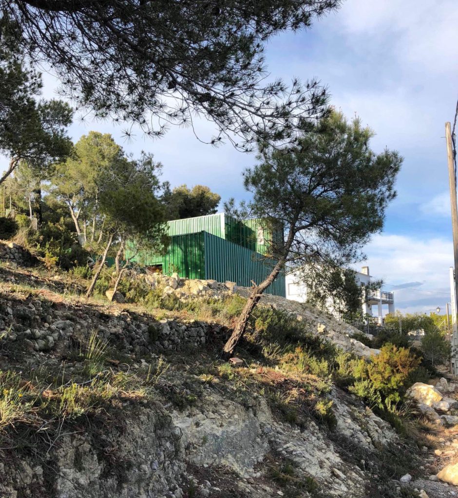 maison container façade verte