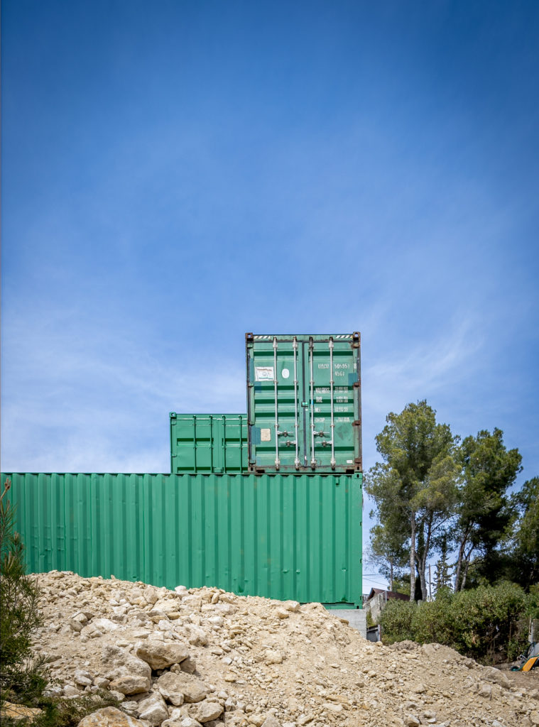 maison container façade verte