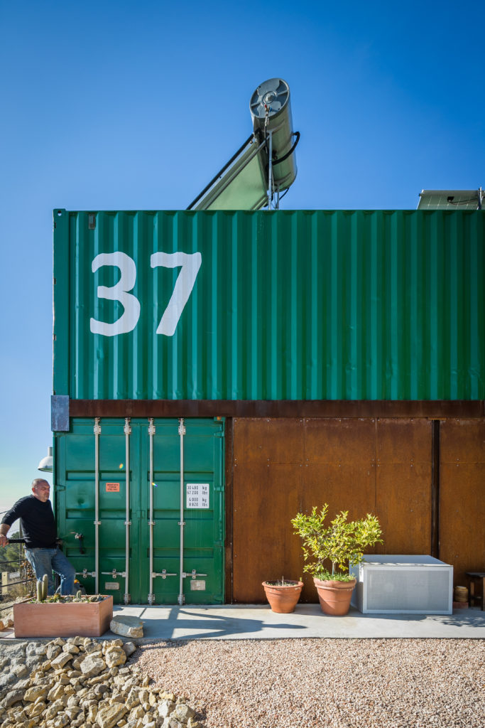 maison container façade verte