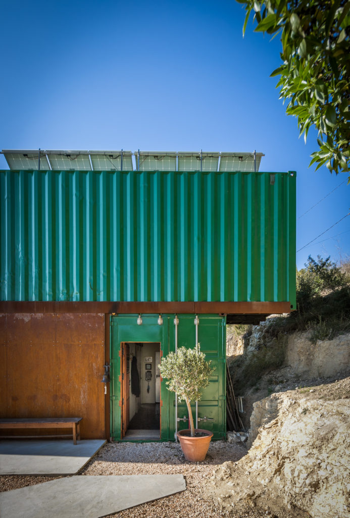 maison container façade verte