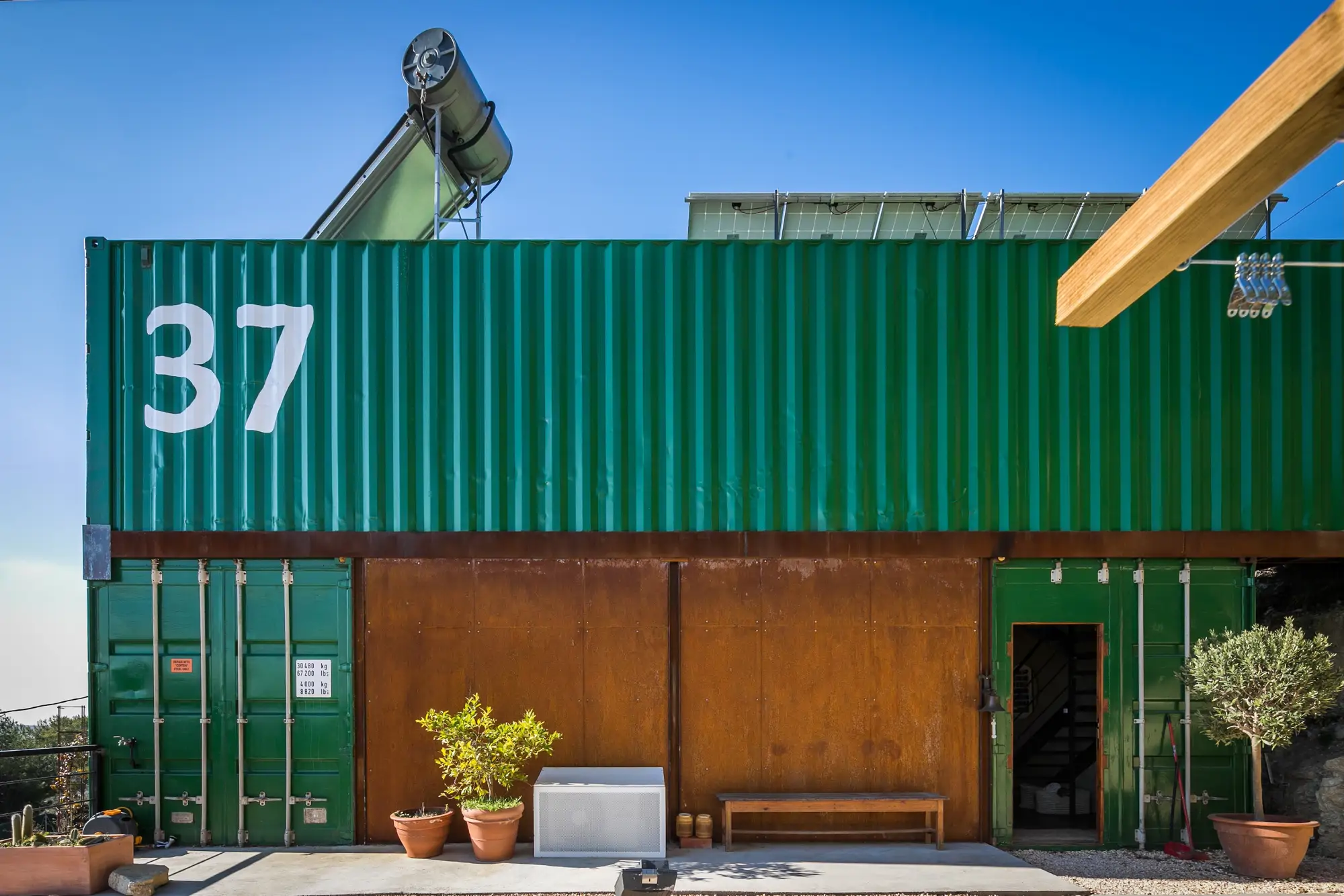 maison container façade verte
