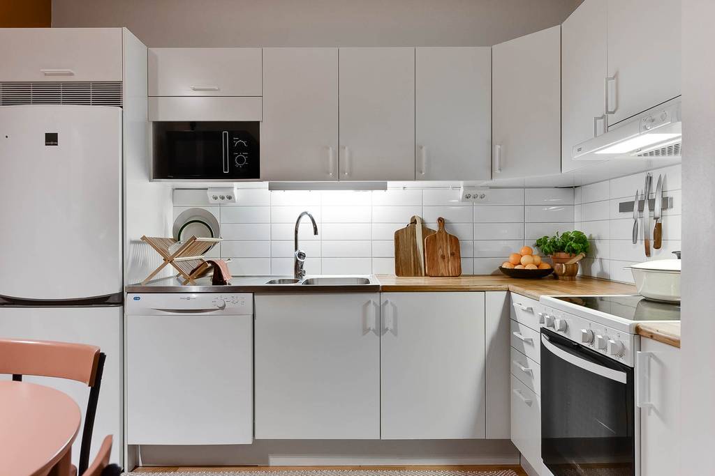 cuisine ouverte deux-pièces 40m2 décoration caramel