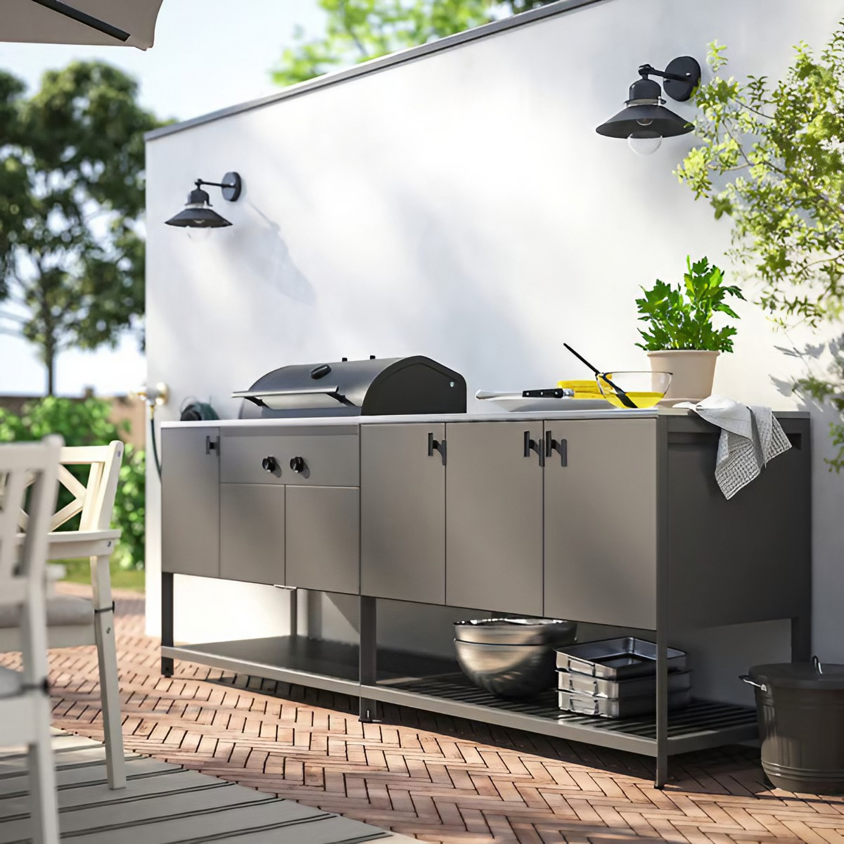 terrasse avec cuisine extérieure IKEA BÅTSKÄR