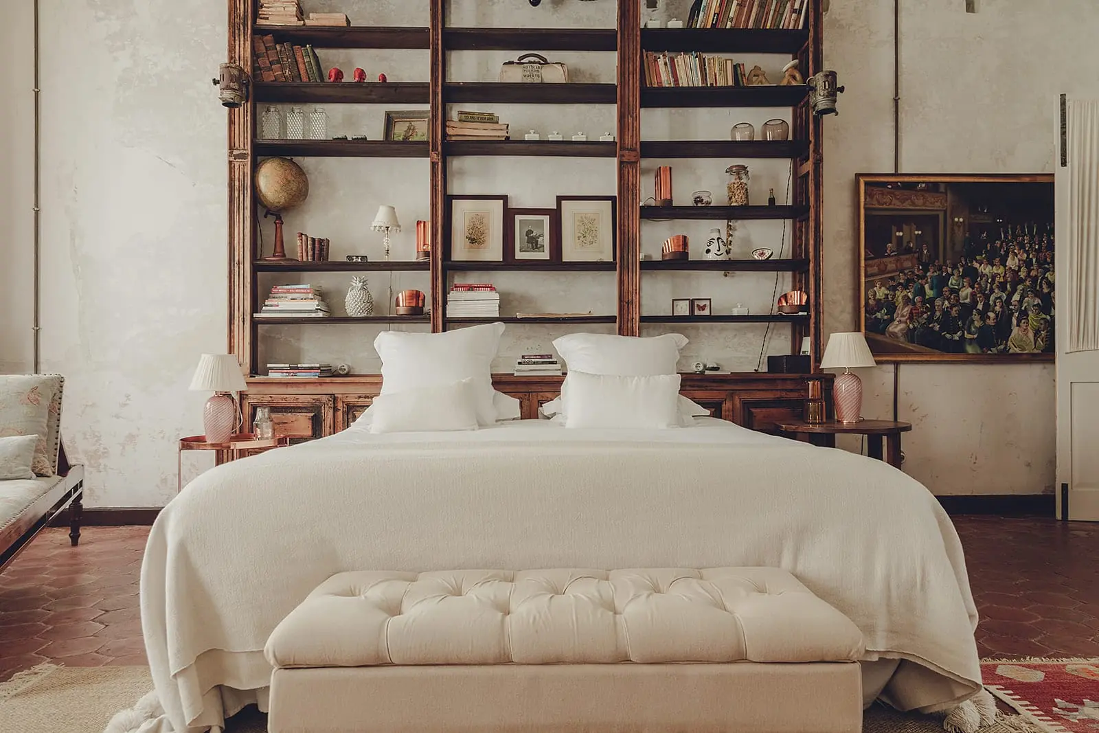chambre décoration classique chic maison du 19e siècle à Minorque