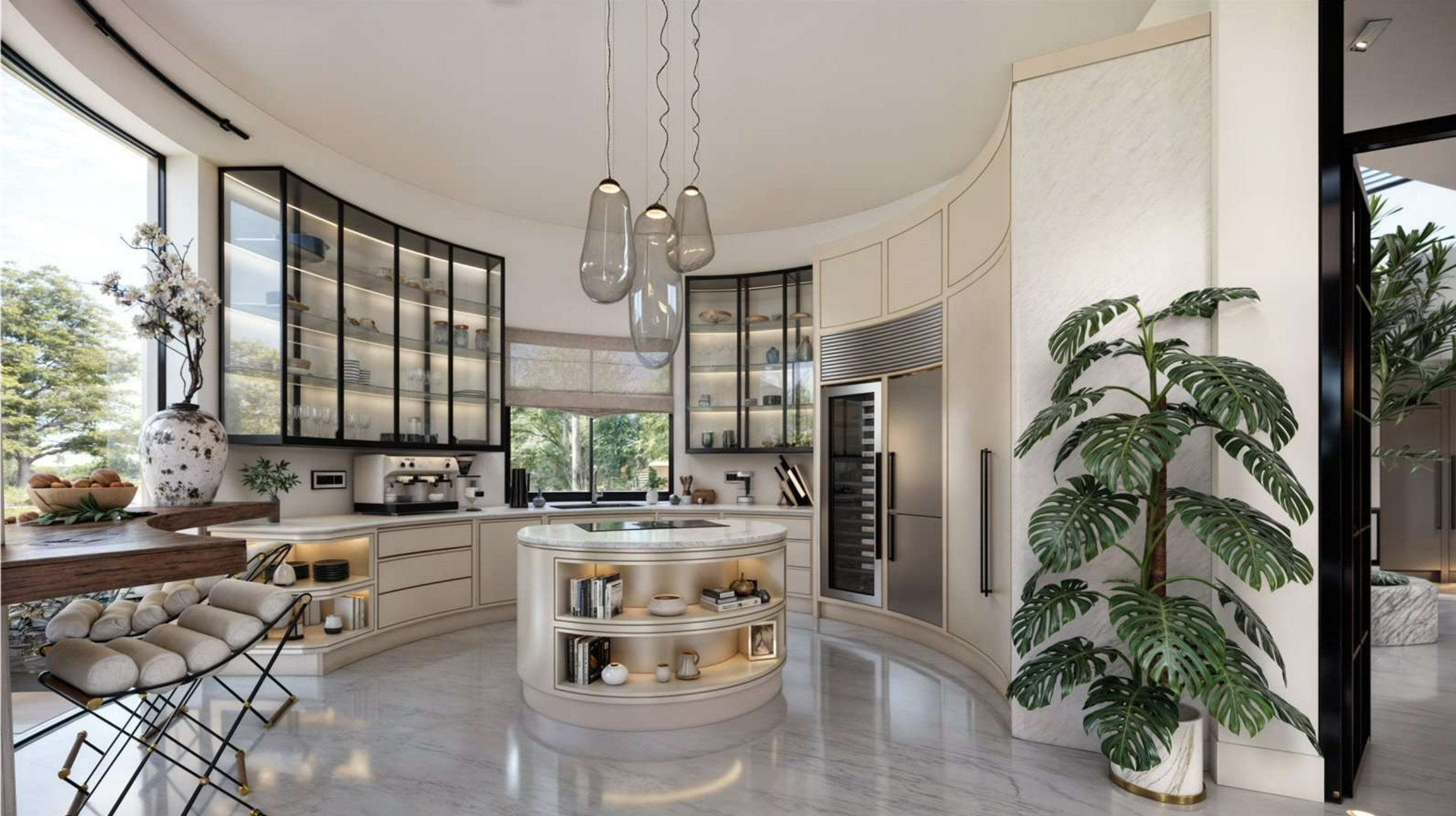 cuisine arrondie décoration design maison silo Angleterre cuisine arrondie décoration design maison silo Angleterre
