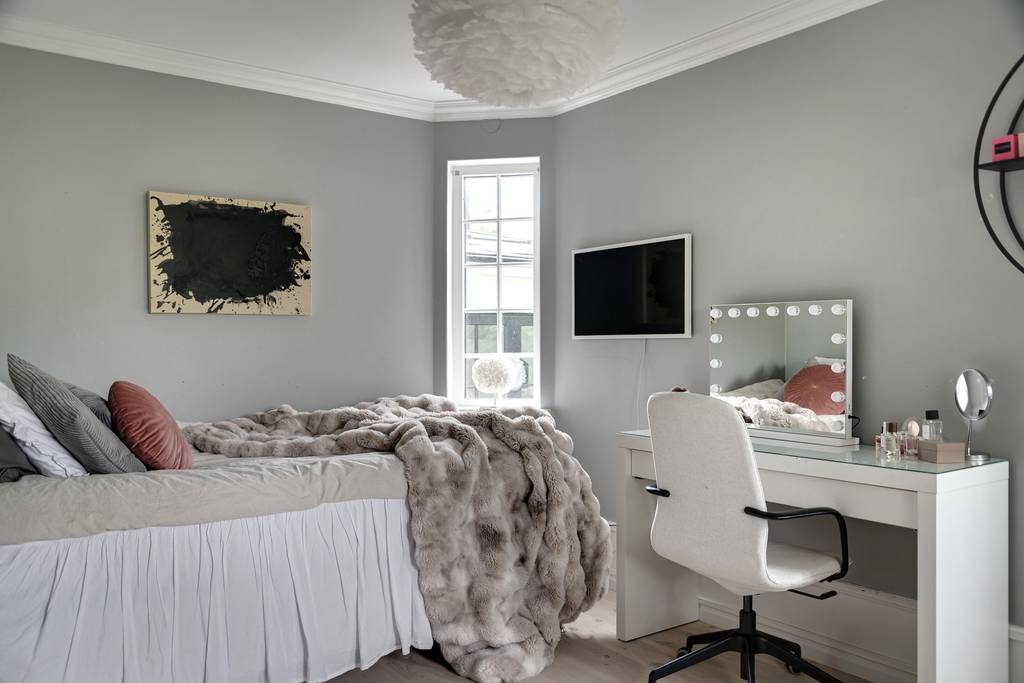 chambre avec coiffeuse murs gris chambre avec coiffeuse murs gris