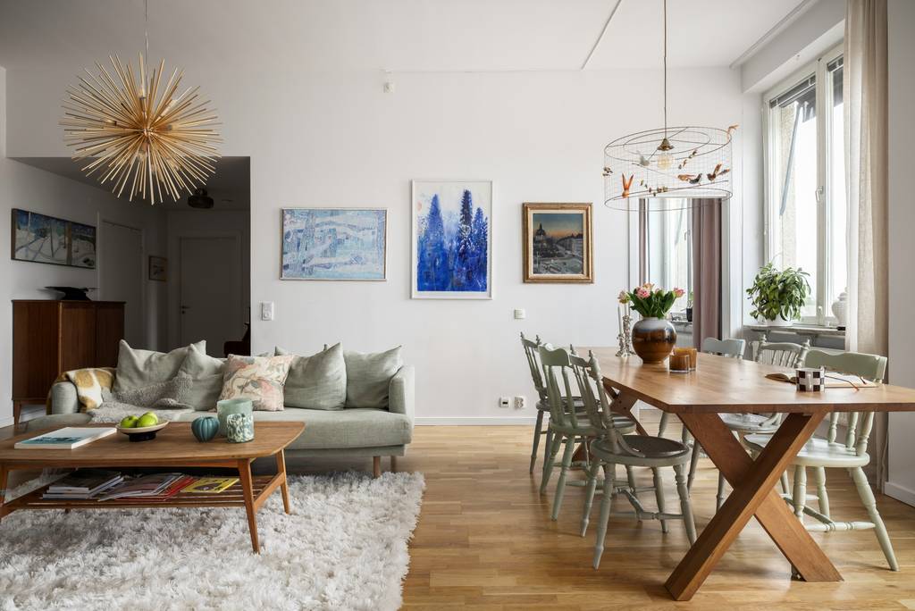 salle à manger et salon appartement 100m2 décoration scandinave
