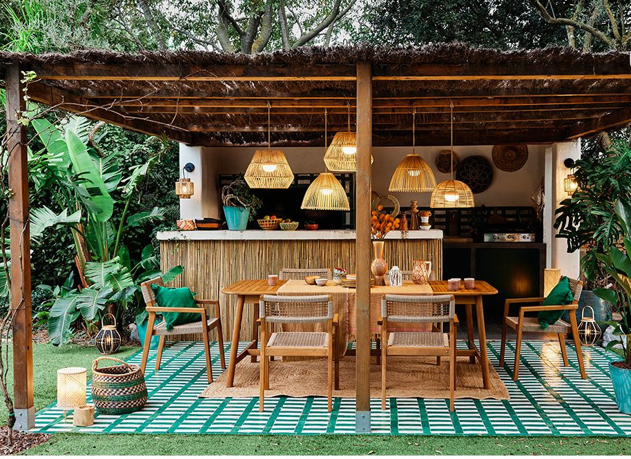 cuisine d'été avec pergola