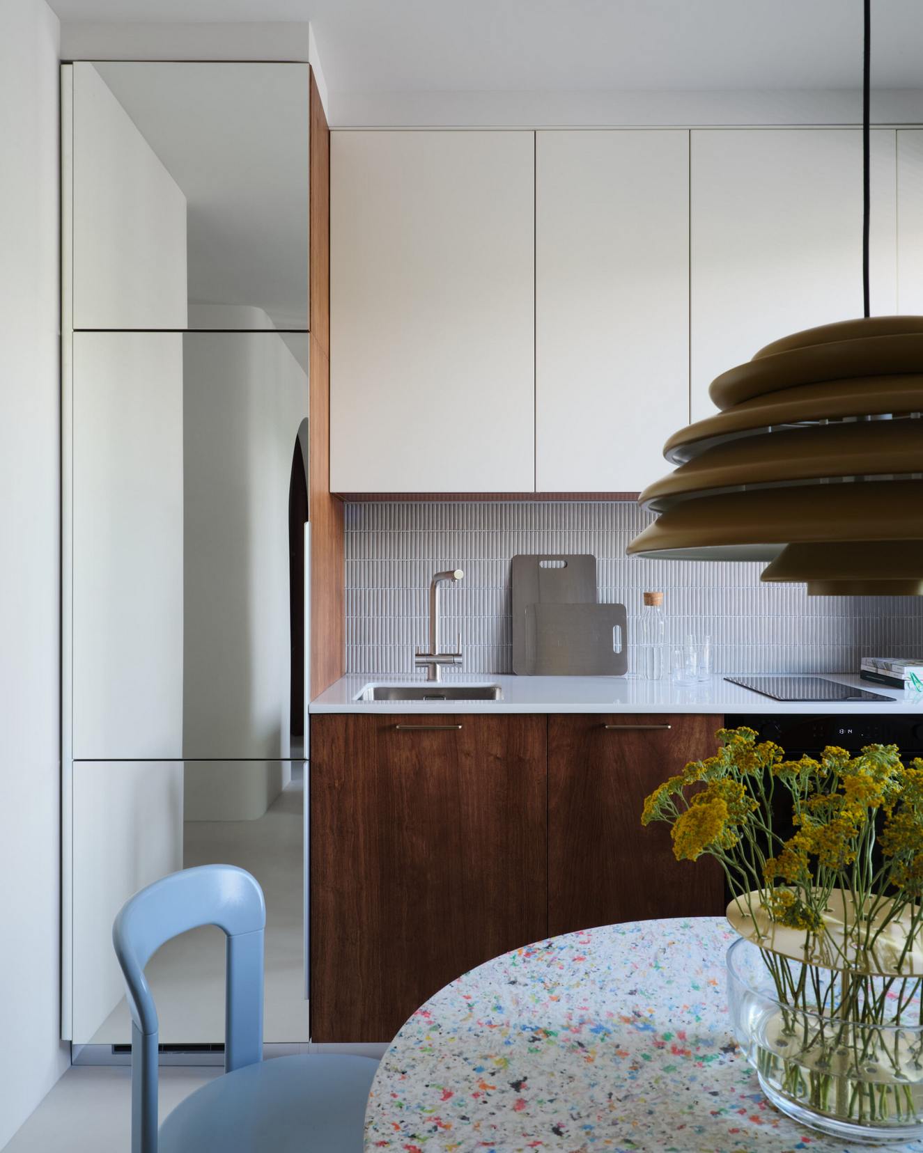 cuisine décoration design et colorée studio 36m2