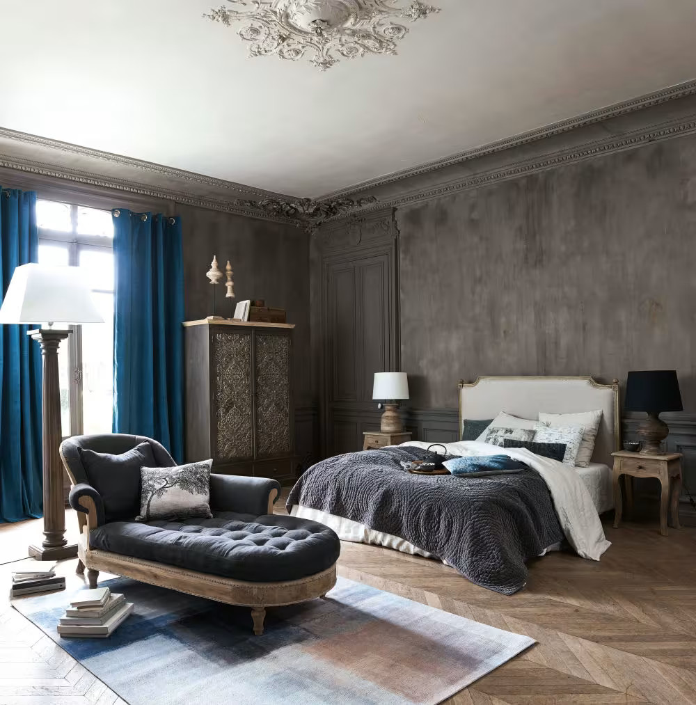 chambre murs gris décoration automne 2025 chambre murs gris décoration automne 2025