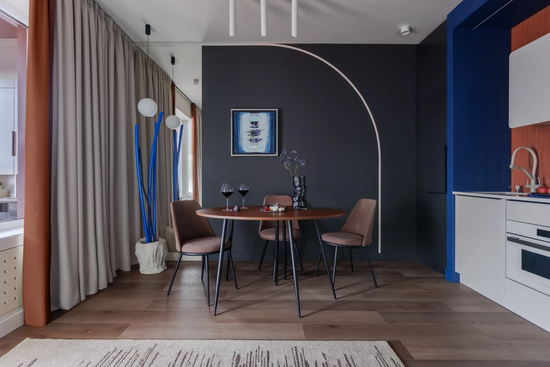 salon avec petite cuisine décoration contemporaine appartement 48m2 salon avec petite cuisine décoration contemporaine appartement 48m2