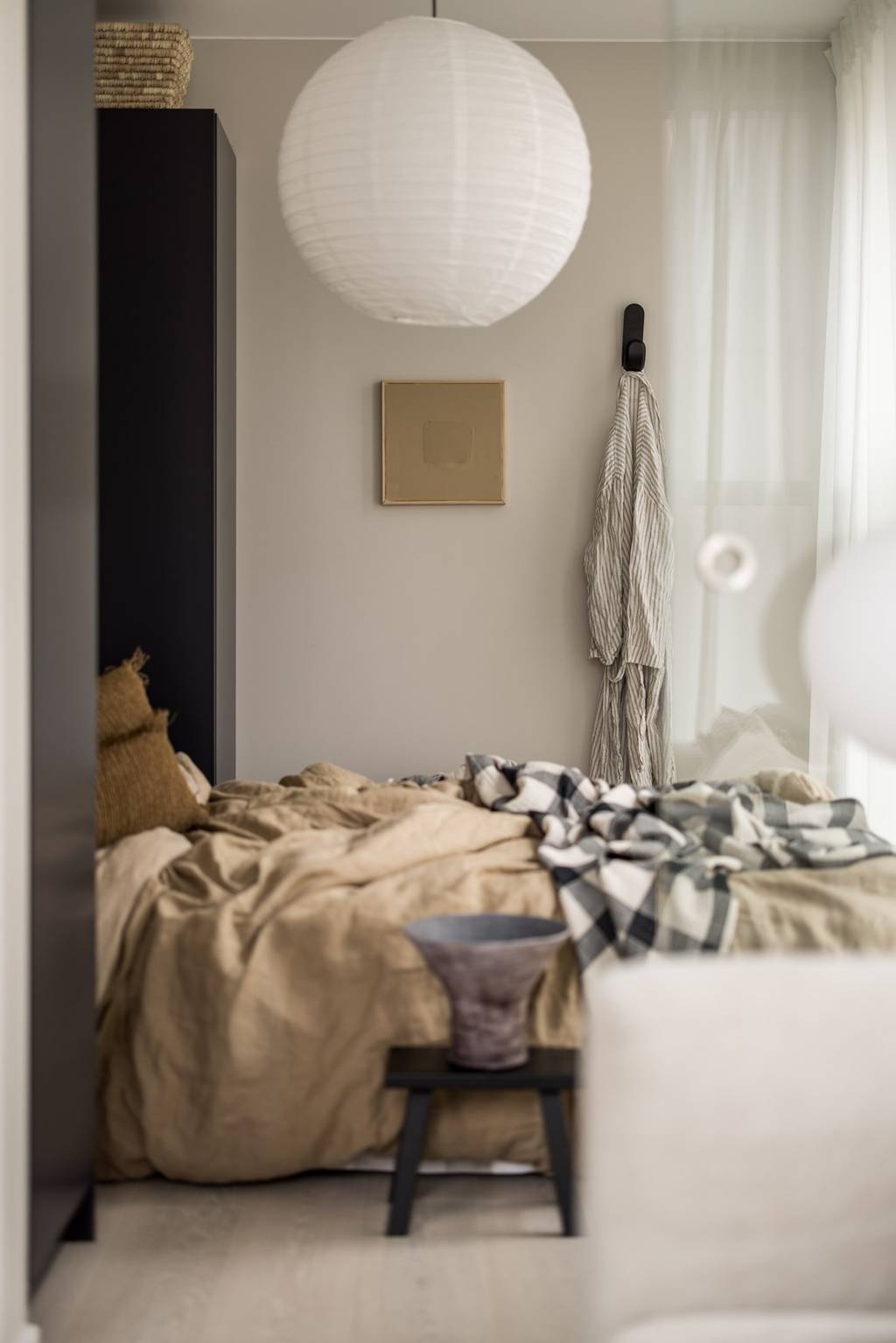 chambre deux-pièces 34m2 décoration beige
