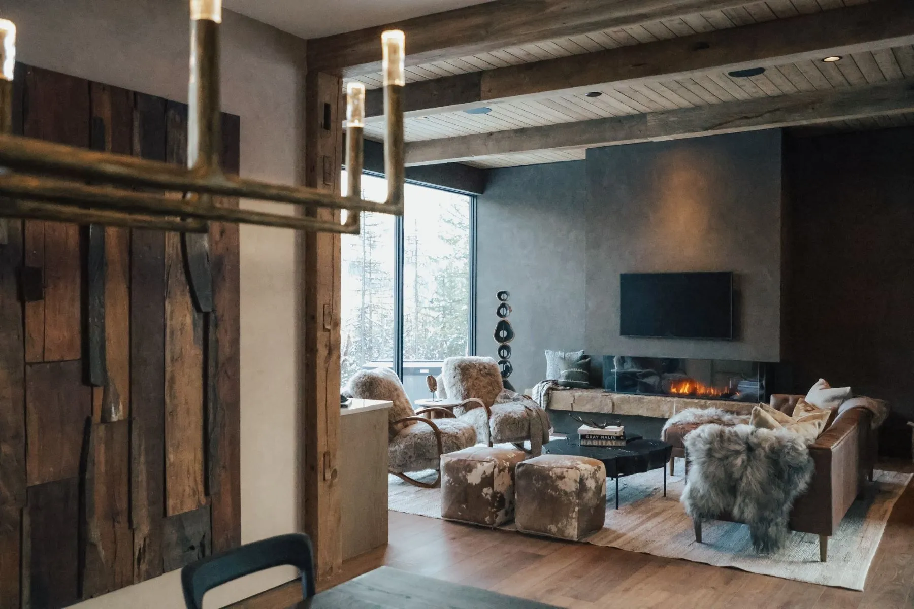 salon décoration contemporaine maison en bois à la montagne salon décoration contemporaine maison en bois à la montagne
