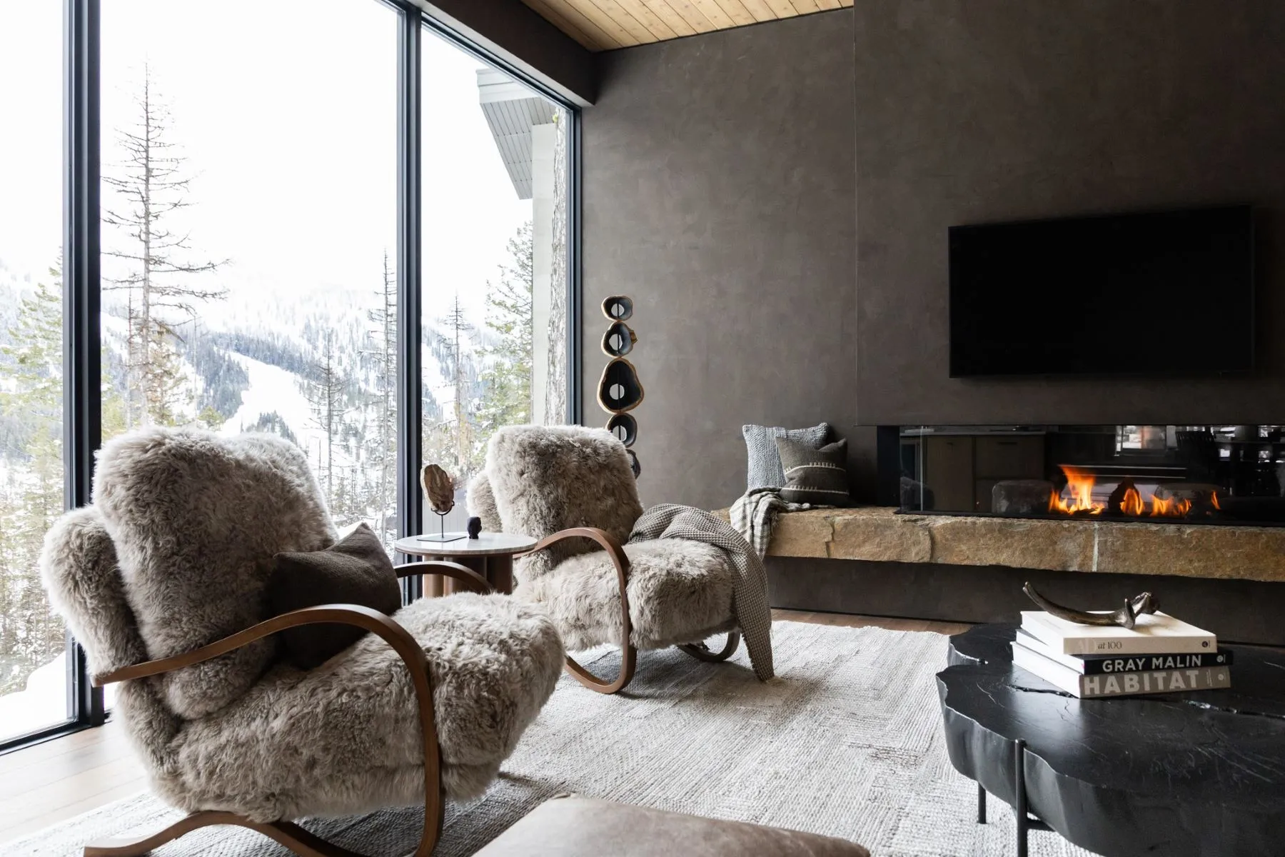 salon décoration contemporaine maison en bois à la montagne salon décoration contemporaine maison en bois à la montagne