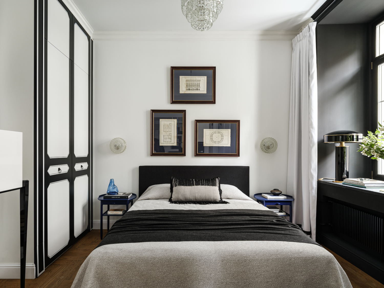chambre noire et blanche appartement 27m2 style Chanel chambre noire et blanche appartement 27m2 style Chanel
