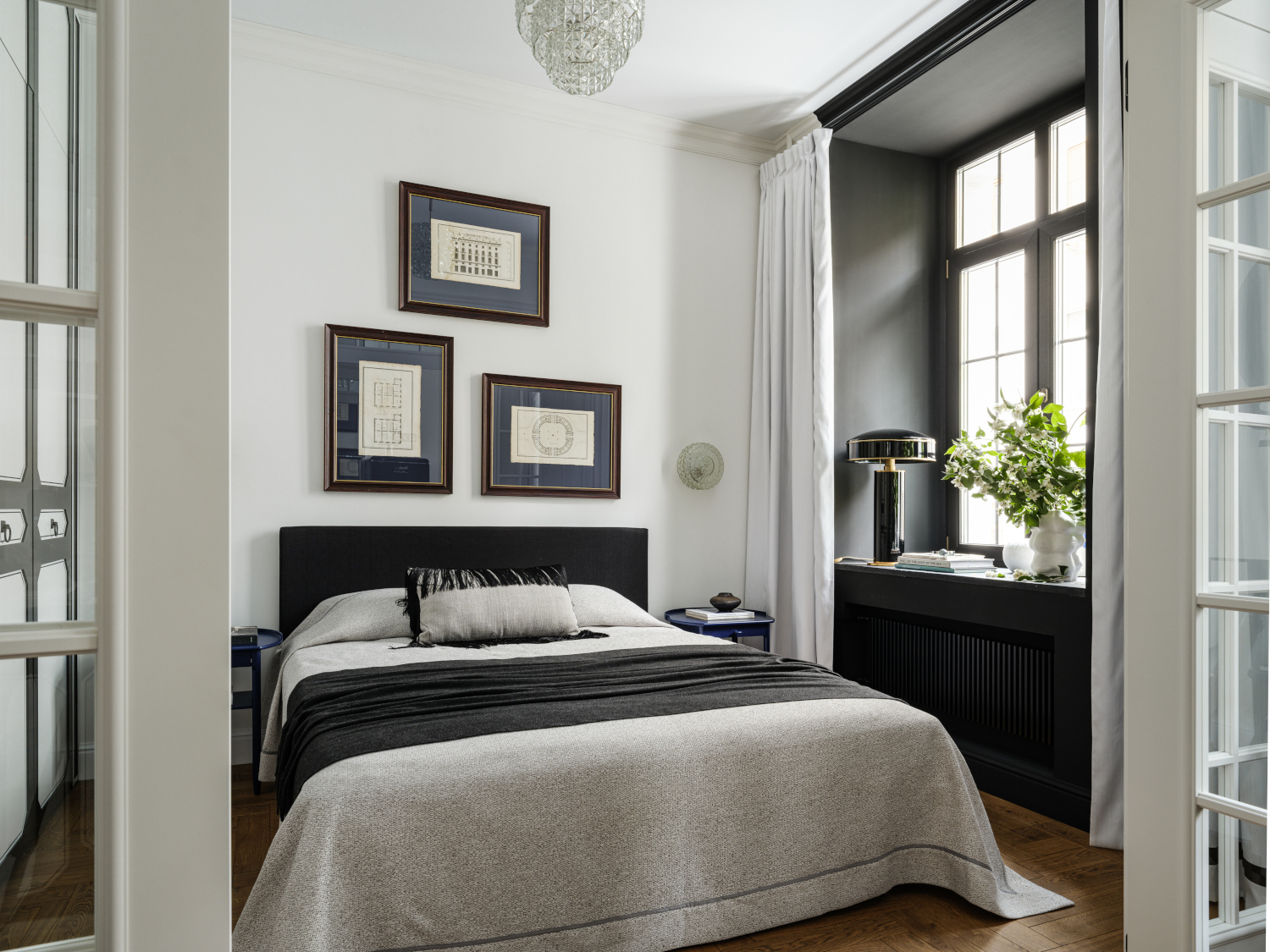 chambre noire et blanche appartement 27m2 style Chanel chambre noire et blanche appartement 27m2 style Chanel