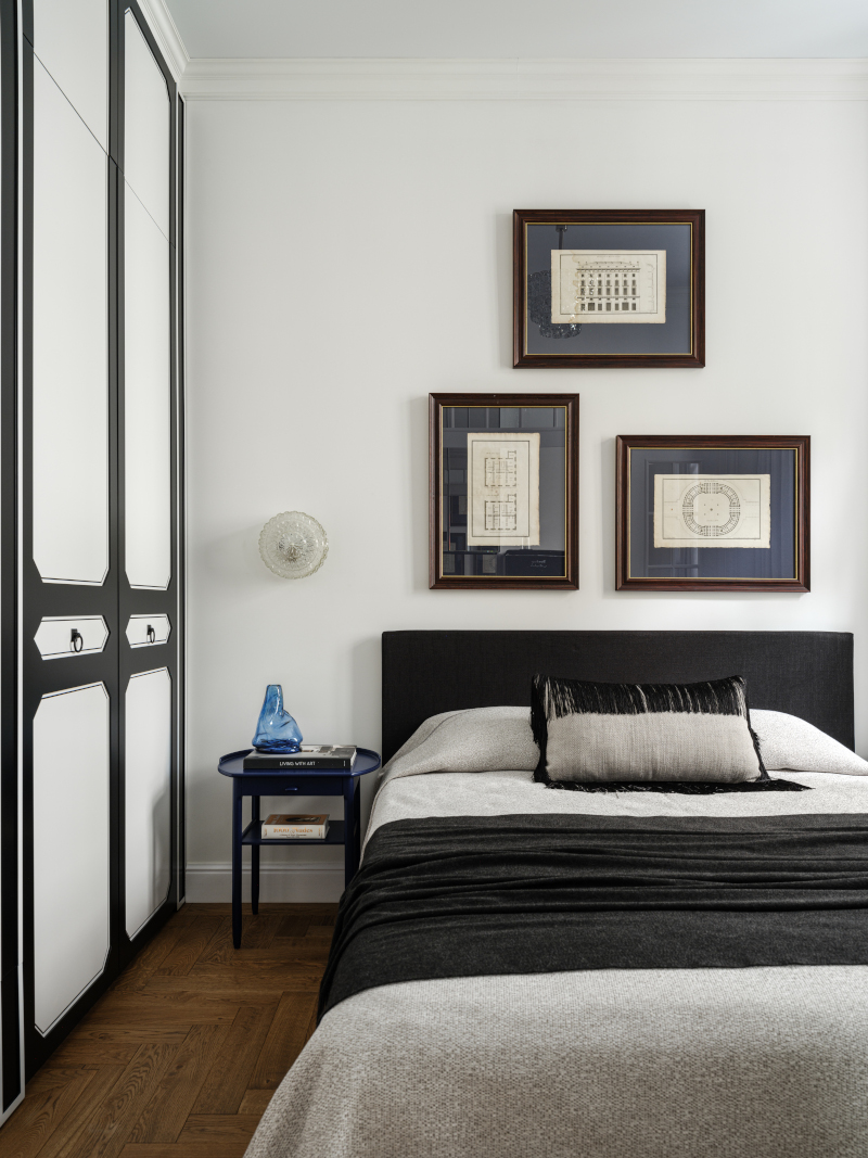 chambre noire et blanche appartement 27m2 style Chanel chambre noire et blanche appartement 27m2 style Chanel