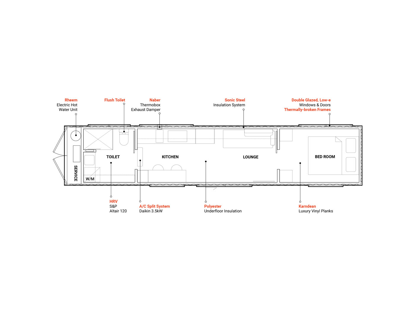plan petite maison container 50m2
