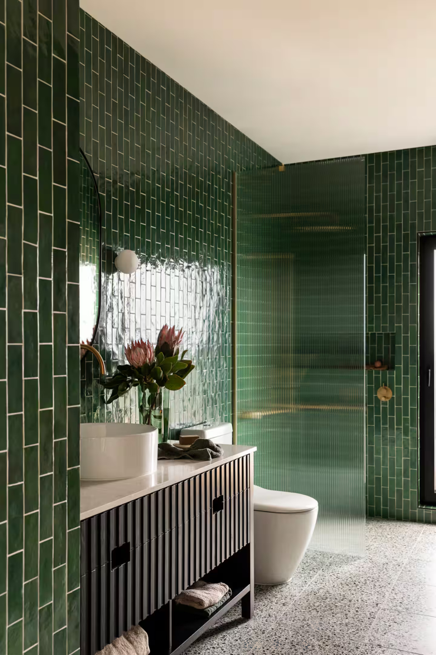 salle de bain verte et noire salle de bain verte et noire