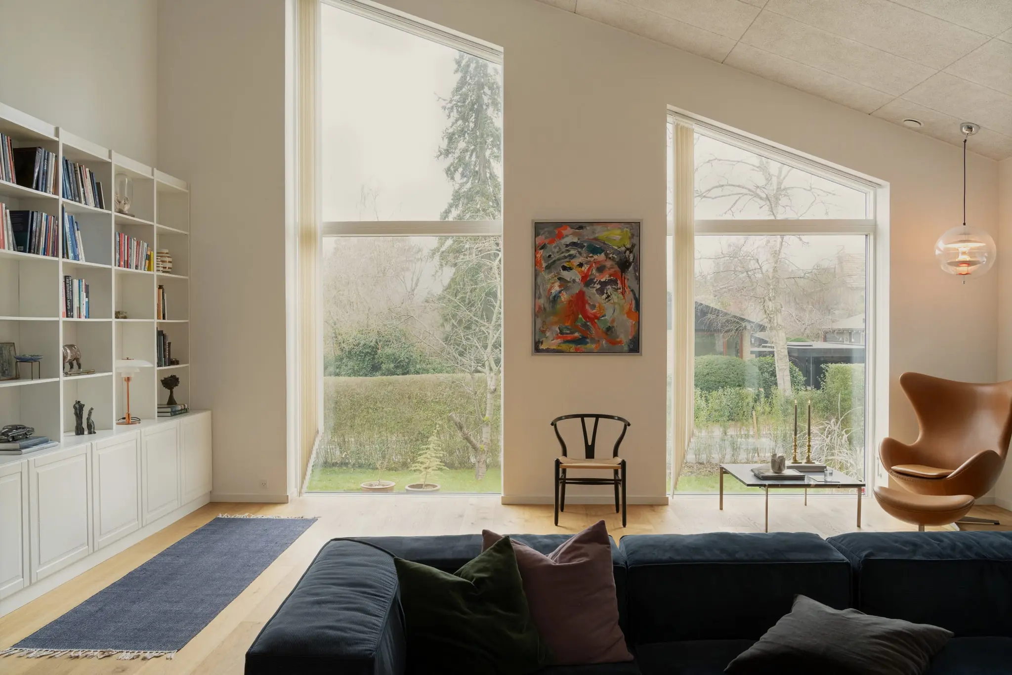 salon décoration contemporaine maison en bois