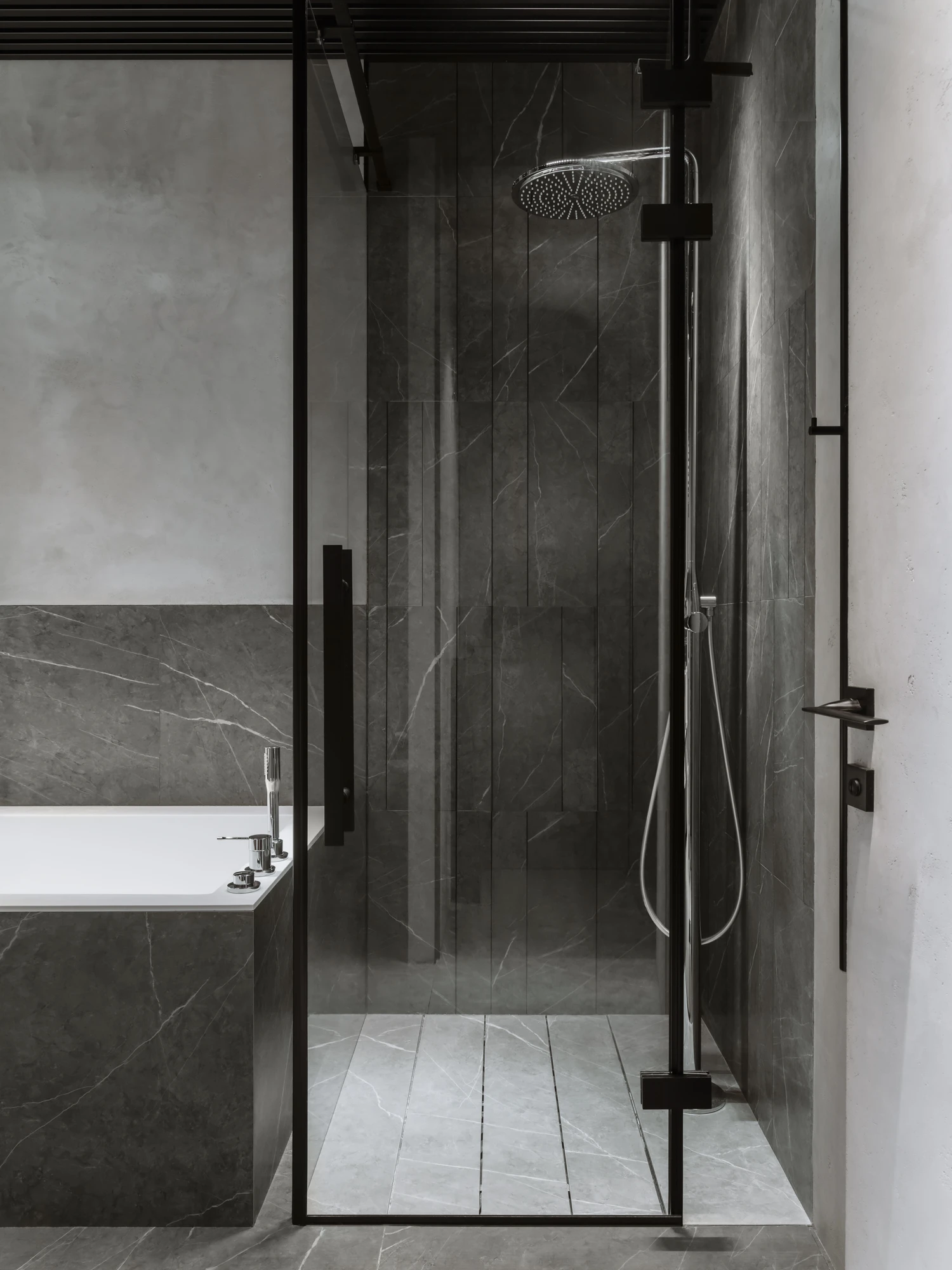 salle de bain contemporaine marbre gris