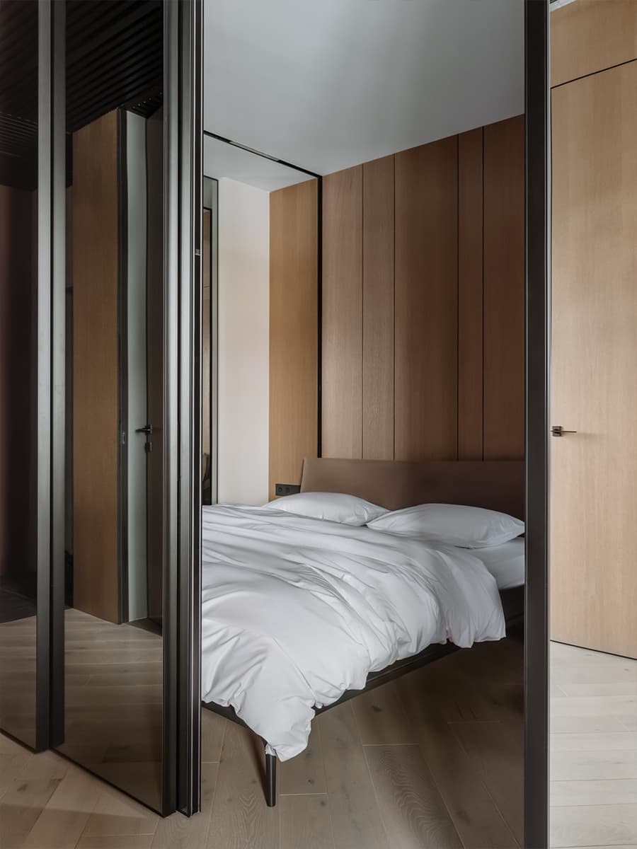 chambre décoration design dans cube miroir