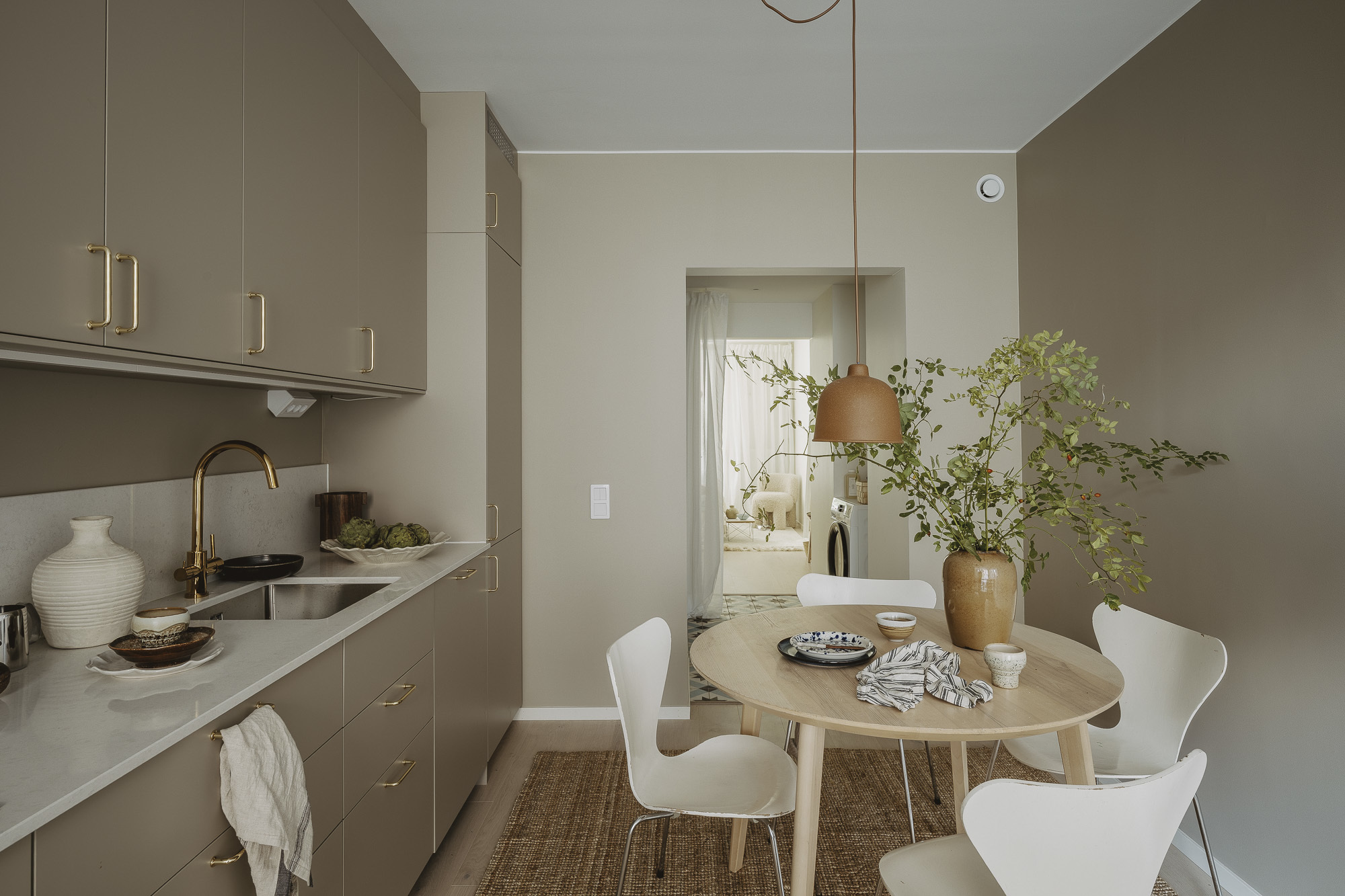 cuisine deux-pièces 38m2 décoration scandinave