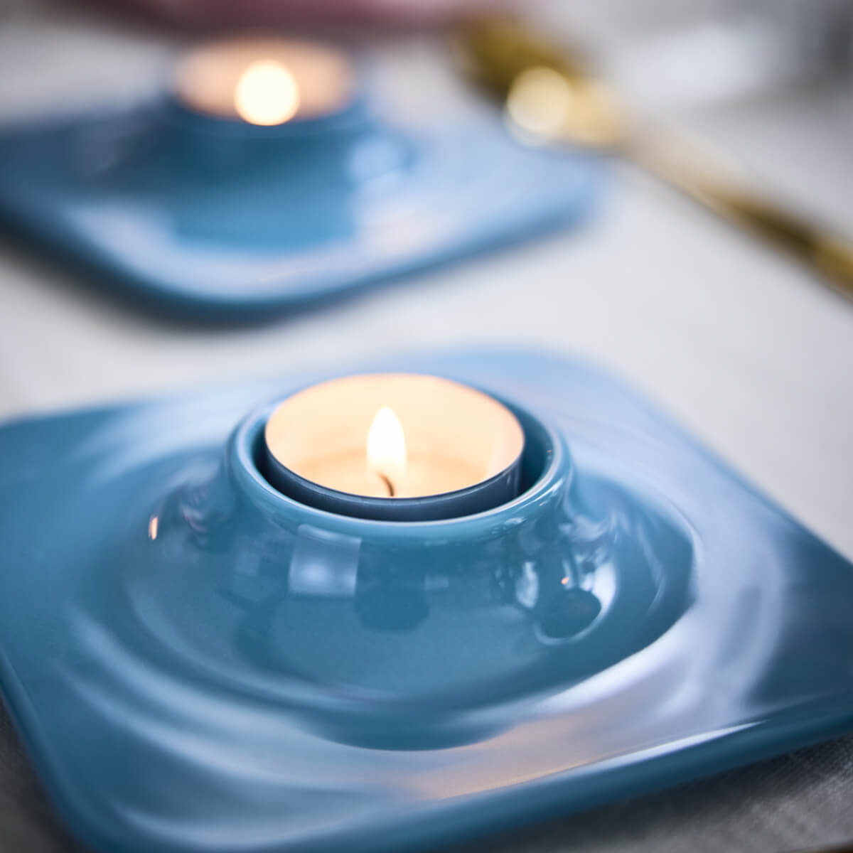 bougeoir bleu