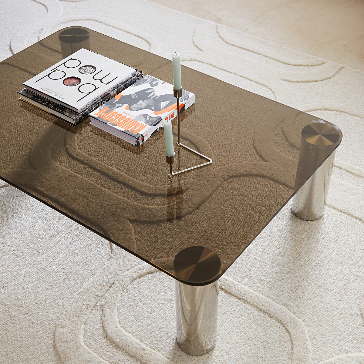 table basse verre et chrome style 70 table basse verre et chrome style 70
