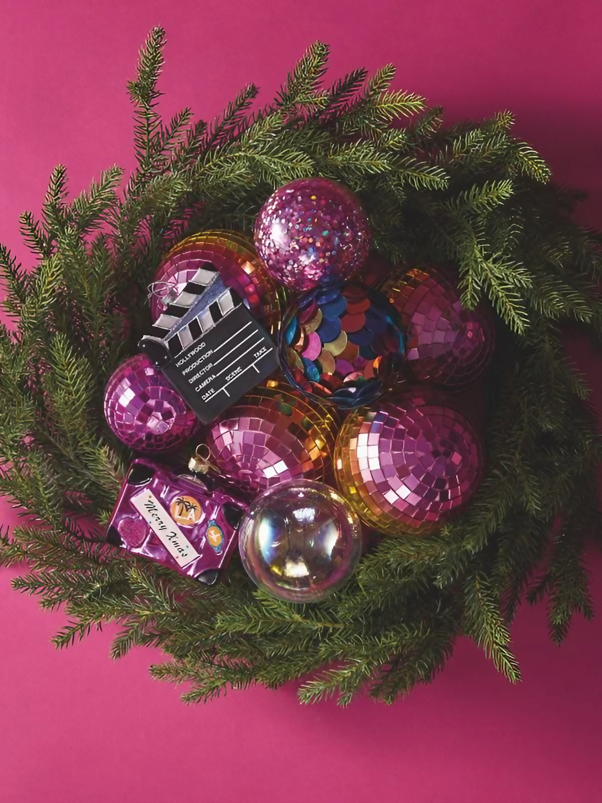 couronnes et boules décoration Noël Maisons du Monde style exotique
