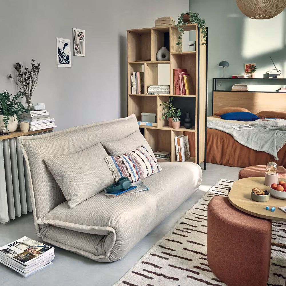 salon et chambre petit appartement Maisons du Monde