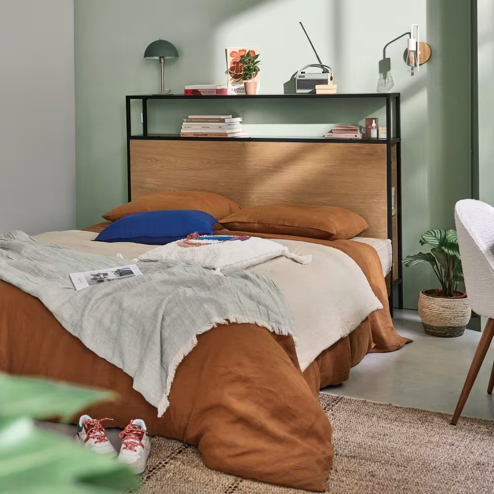 chambre mur vert