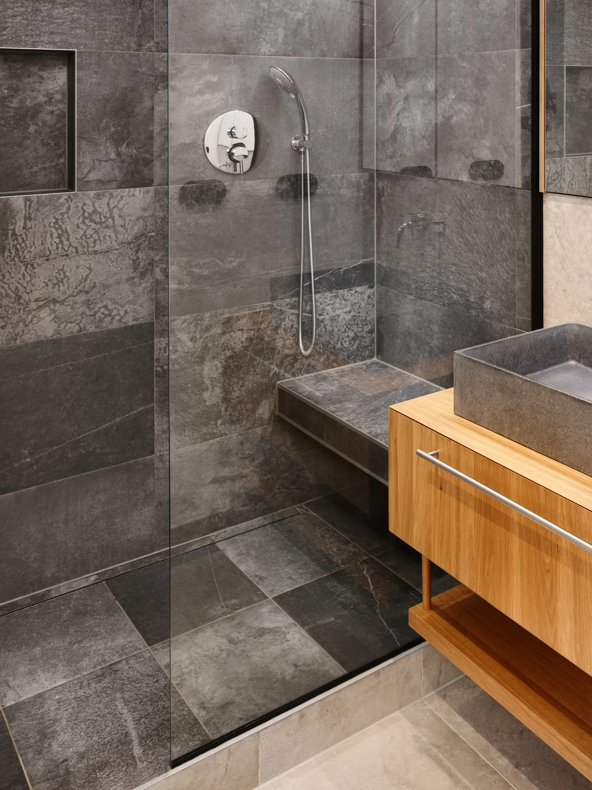 douche grise appartement contemporain douche grise appartement contemporain